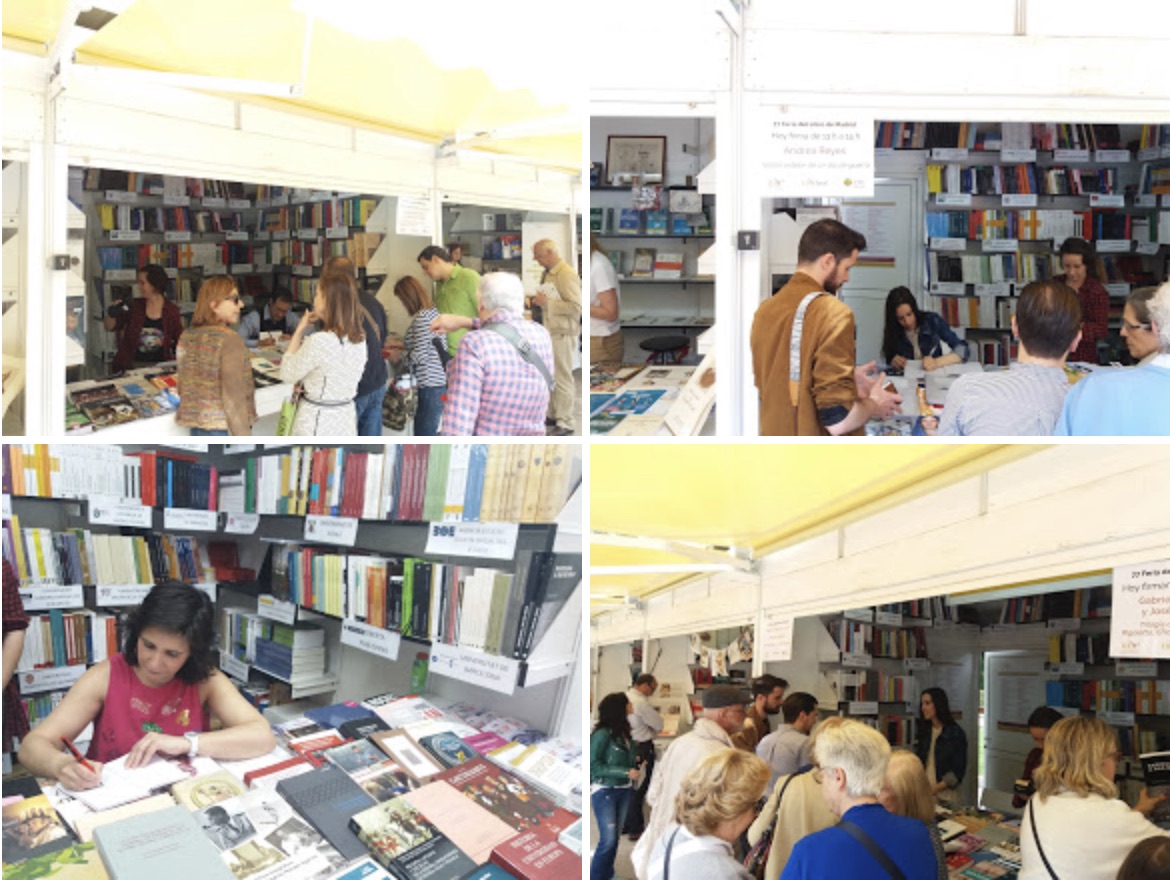 Imágenes de la caseta de la UNE en la Feria del Libro de Madrid 2018