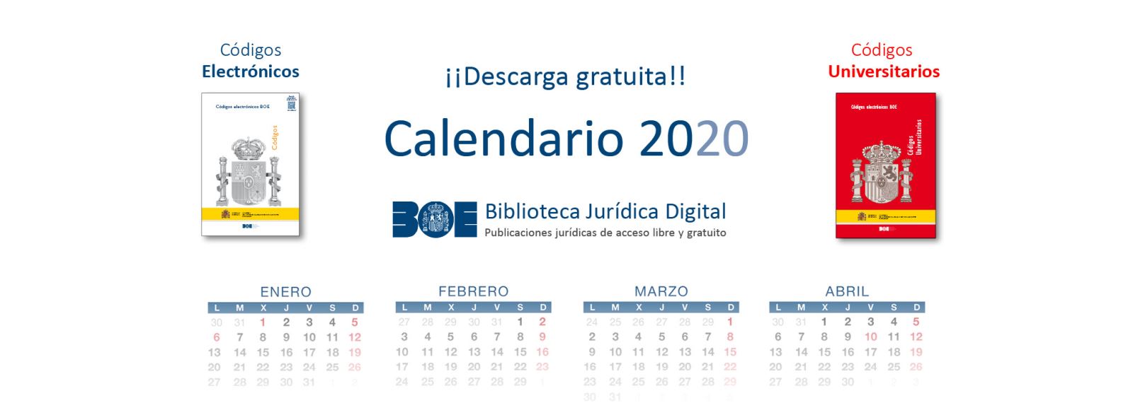 Calendario Agencia Estatal Boletín Oficial del Estado 2020