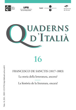 Quaderns d'Italià. FRANCESCO DE SANCTIS (1817-1883). La storia della letteratura, ancora? / La història de la literatura, encara?