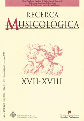 Recerca Musicològica. XVII-XVIII