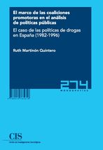 El CIS publica un nuevo libro, "El marco de las coaliciones promotoras en el análisis de políticas públicas: El caso de las políticas de drogas en España (1982-1996)