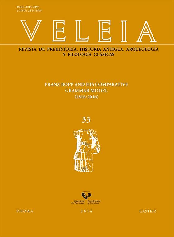 VELEIA 33: Franz Bopp and his comparative grammar model (1816-2016)