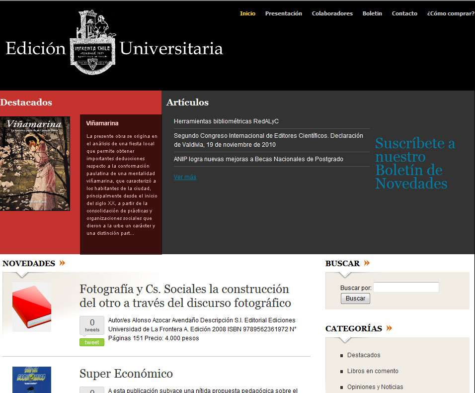 Las editoriales universitarias chilenas crean un nuevo portal para hacer visibles sus libros