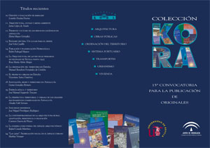 Abierta la 15ª Convocatoria para la publicación de originales en la colección KORA (Arquitectura, Obras Públicas, Ordenación del Territorio, Sistema Portuario, Transportes, Urbanismo, Vivienda)