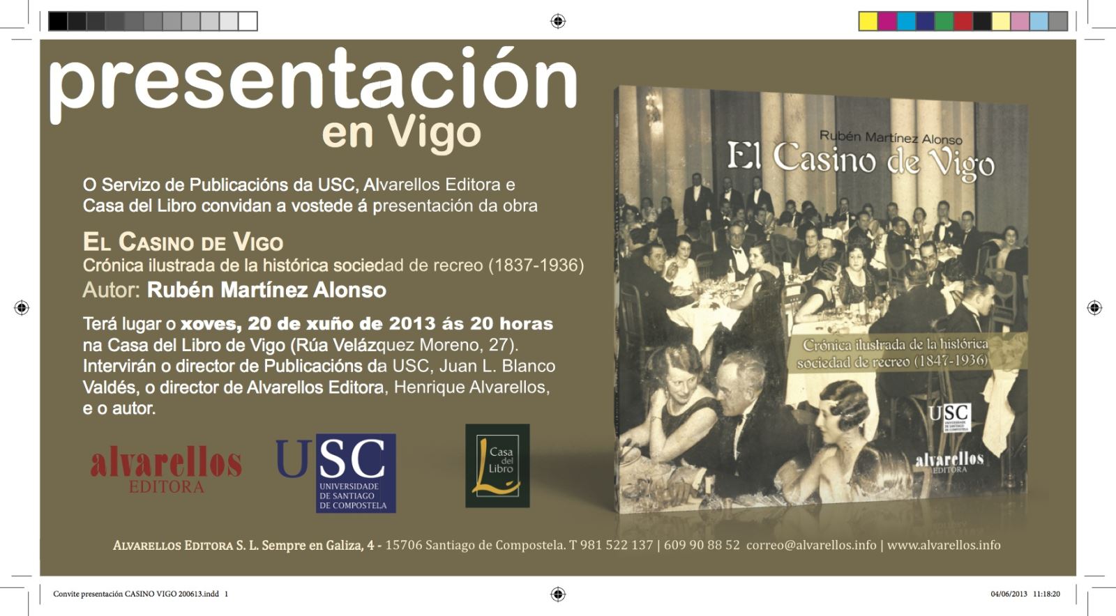 Presentación del libro "El casino de Vigo", de Rubén Martín Alonso