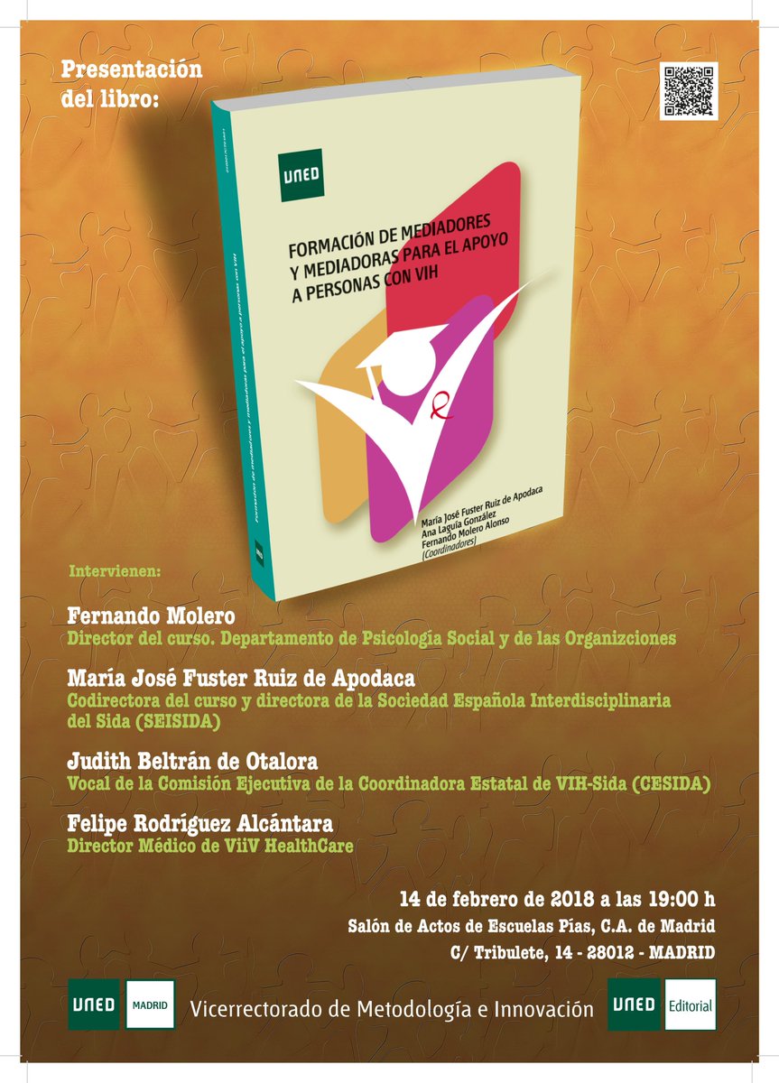 La Editorial UNED presenta el libro "Formación de mediadores y mediadoras para el apoyo a personas con VIH"