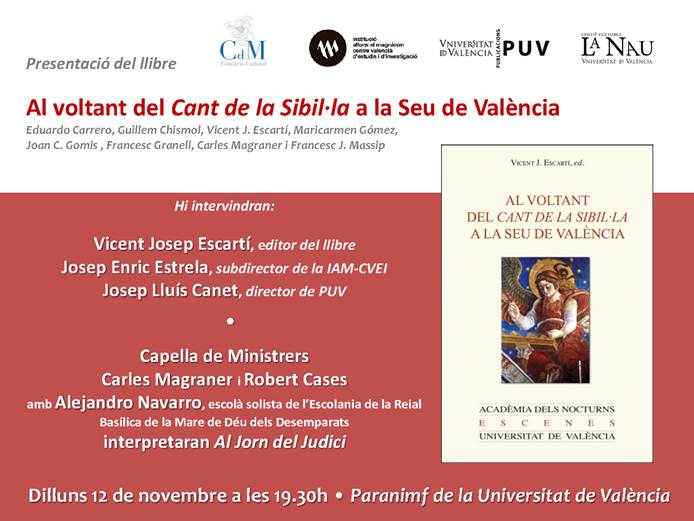 La Universitat de València presenta el libro "Al voltant del Cant de la Sibil·la a la Seu de València"