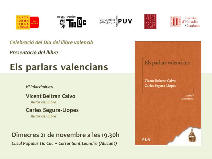 Presentació del llibre "Els parlars valencians" a Alacant