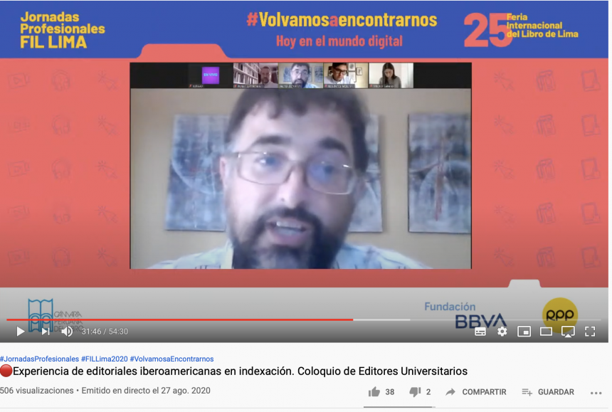 Participación del responsable de Publicacions URV, Jaume Llambrich, en el coloquio de editores universitarios iberoamericanos sobre indexación