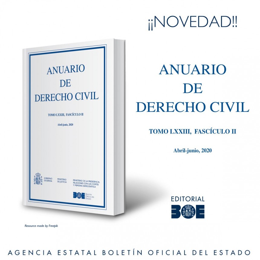 Novedad Editorial. Anuario de Derecho Civil. Tomo LXXIII, fascículo II