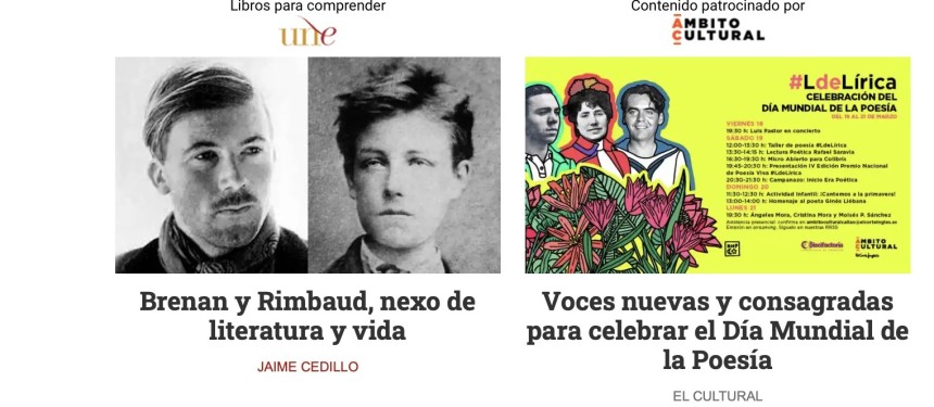 EL CULTURAL (EL ESPAÑOL-COM). Brenan y Rimbaud, nexo de literatura y vida. Universidad de Almería