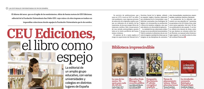 PUBLISHERS WEEKLY. CEU Ediciones, el libro como espejo. CEU Ediciones