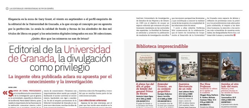 Editorial de la Universidad de Granada, la divulgación  como privilegio