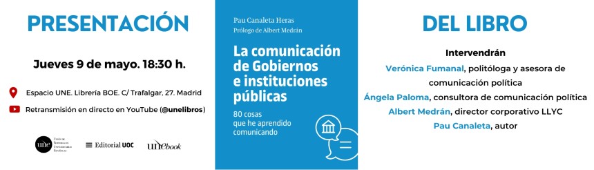 Editorial UOC presenta el libro “La comunicación de Gobiernos e instituciones públicas”