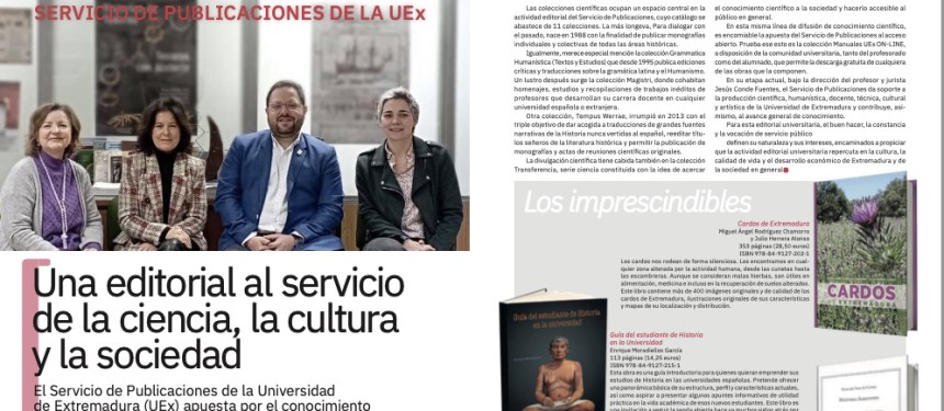 Publicaciones de la Universidad de Extremadura, una editorial al servicio de la ciencia, la cultura y la sociedad