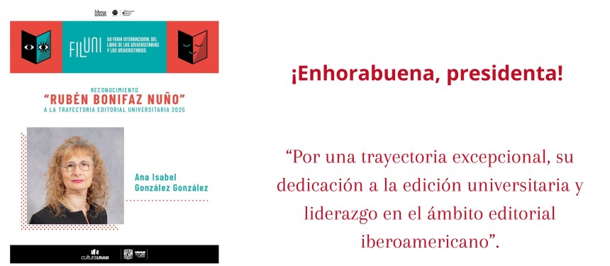 Ana Isabel González, reconocimiento Rubén Bonifaz Nuño, a la trayectoria editorial universitaria 2025