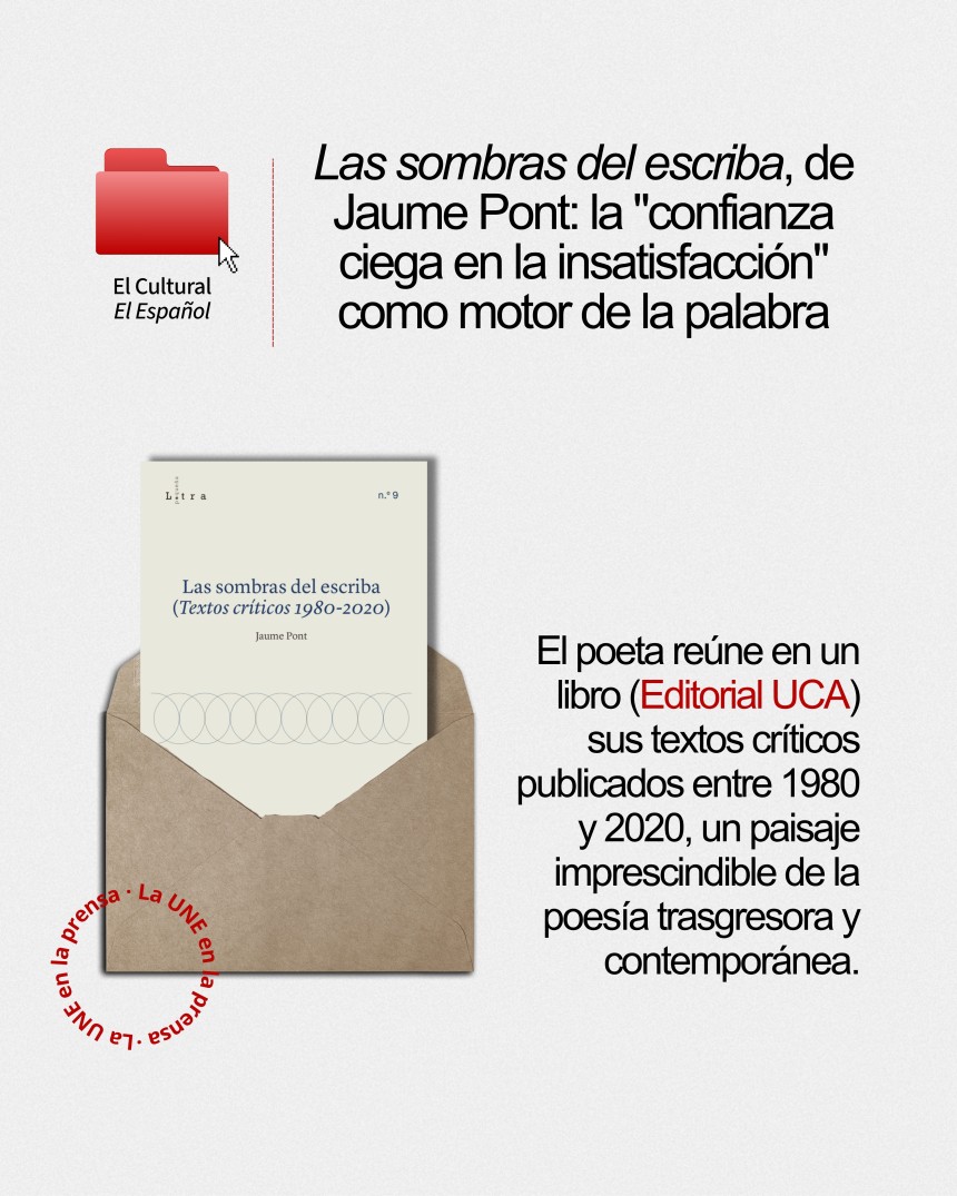 «Las sombras del escriba», de Jaume Pont: la "confianza ciega en la insatisfacción" como motor de la palabra