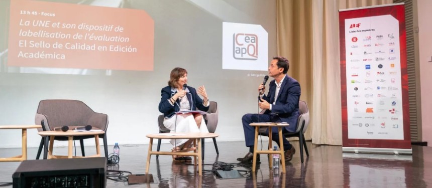 La presidenta de la UNE presenta en Francia el trabajo de UNE y el Sello de Calidad CEA-APQ