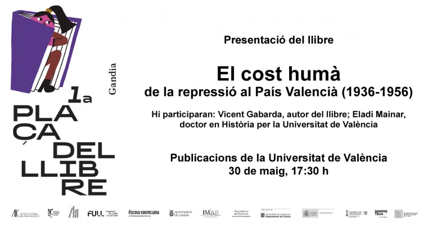 Presentación del libro "El cost humà de la repressió al País Valencià (1936-1956)" en la Plaza del Libro de Gandía