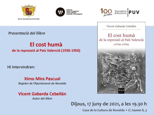 Presentación del libro "El cost humà de la repressió al País Valencià (1936-1956)" en la Casa de Cultura de Novelda