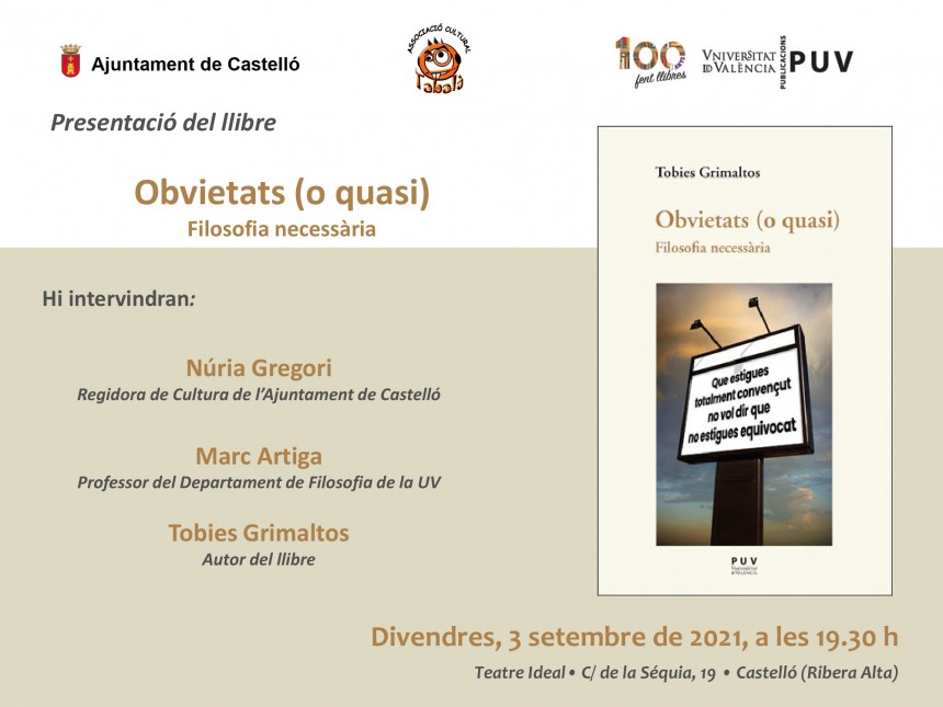 Presentación del libro “Obvietats (o quasi)” en Castelló