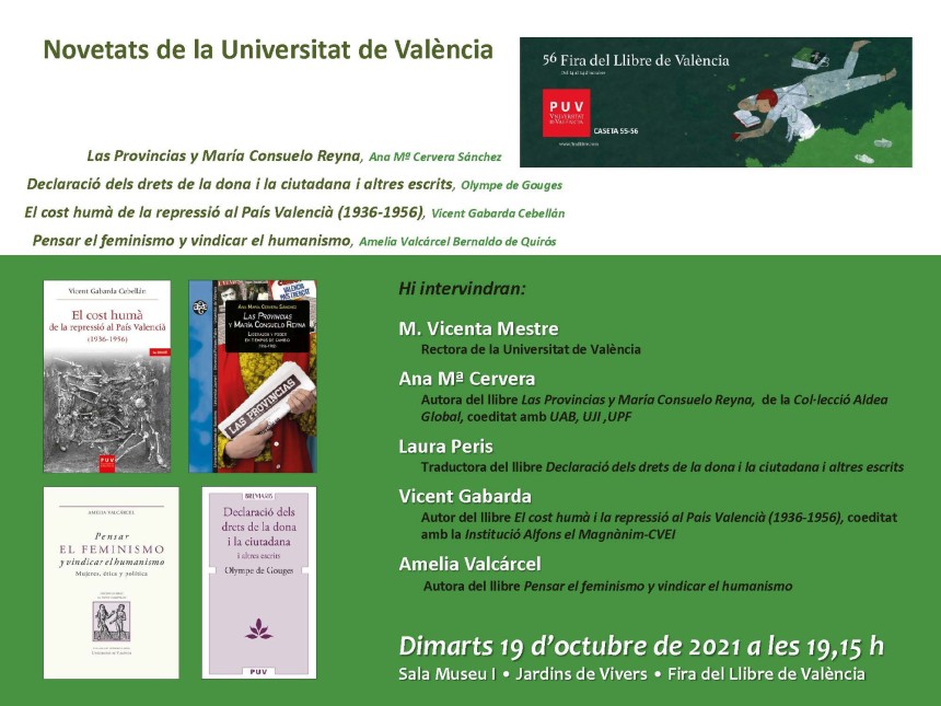 Presentación de las novedades editoriales de la Universidad de Valencia en la Feria del Libro de Valencia