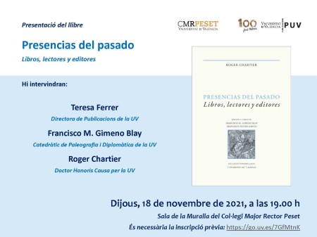 Presentación del libro “Presencias del pasado” en el Col·legi Major Rector Peset