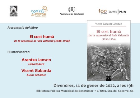 Presentació del llibre "El cost humà de la repressió al País Valencià (1936-1956)" en Benetússer