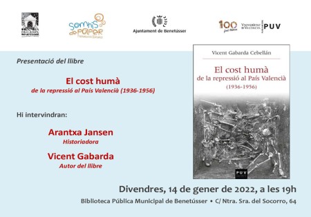 Presentació del llibre "El cost humà de la repressió al País Valencià (1936-1956)" en Benetússer