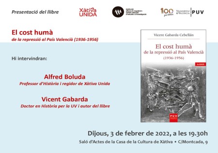 Presentación del libro "El cost humà de la repressió al País Valencià (1936-1956)" en Xàtiva
