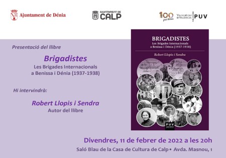 Presentación del libro “Brigadistes” en Calpe - Universitat de València