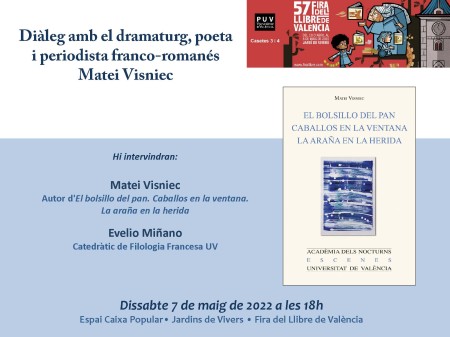 Diálogo con el dramaturgo, poeta y periodista franco rumano Matei Visniec en la Fira del Llibre de València - Universitat de València
