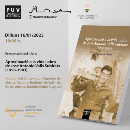 Presentación del libro "Aproximació a la vida i obra de José Antonio Valls Subirats (1958-1983)" - Universitat de València