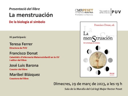 Presentación del libro "La menstruación. De la biología al símbolo" en el Colegio Mayor Rector Peset - Universitat de València