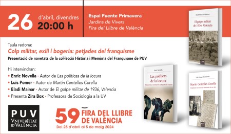 Presentación de novedades de la colección "Història i Memòria del Franquisme" de PUV en la Feria del Libro de Valencia - Universitat de València
