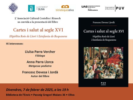 Presentación del libro "Cartes i salut al segle XVI" en Oliva - Universitat de València