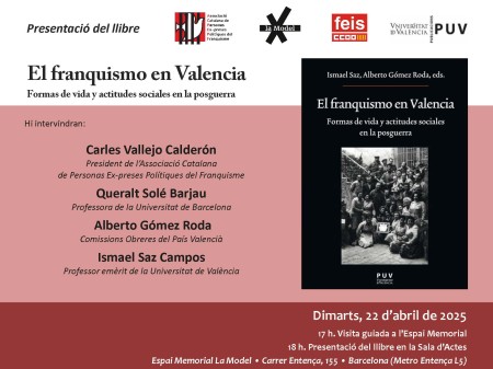 Presentación del libro "El franquismo en Valencia" en Barcelona - Universitat de València