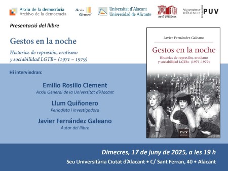 Presentación del libro "Gestos en la noche. Historias de represión, erotismo y sociabilidad LGTB+ (1971-1979)" en la Sede Universitaria Ciutat d