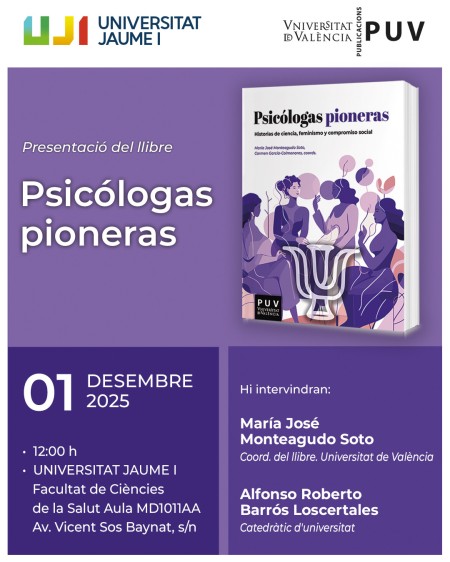Presentación del libro "Psicólogas pioneras" en la Universitat Jaume I - Universitat de València