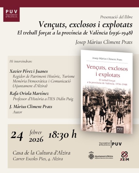 Presentación del libro "Vençuts, exclosos i explotats" en Alzira- Universitat de València