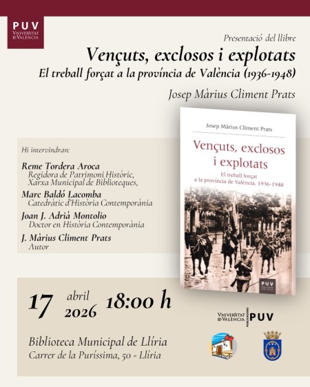 Presentación del libro "Vençuts, exclosos i explotats" en Llíria - Universitat de València