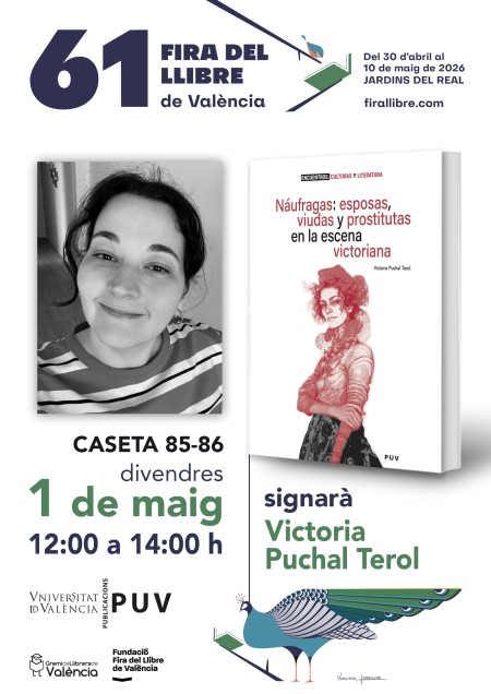 Firma del libro "Náufragas: esposas, viudas y prostitutas en la escena victoriana" en la 61.ª Fira del Llibre de València