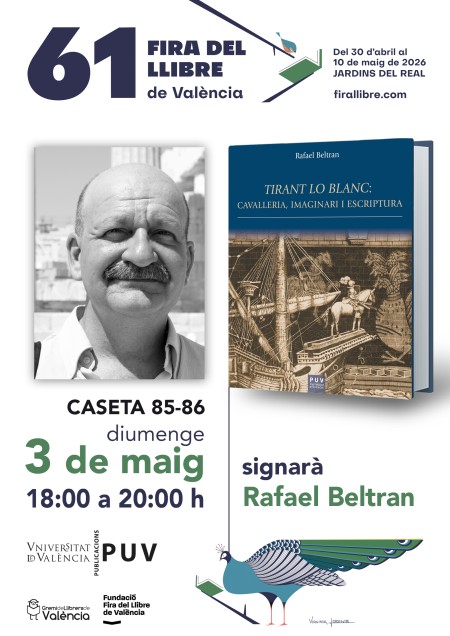 Firma del libro "Tirant lo Blanc: cavalleria, imaginari i escriptura" en la 61.ª Fira del Llibre de València