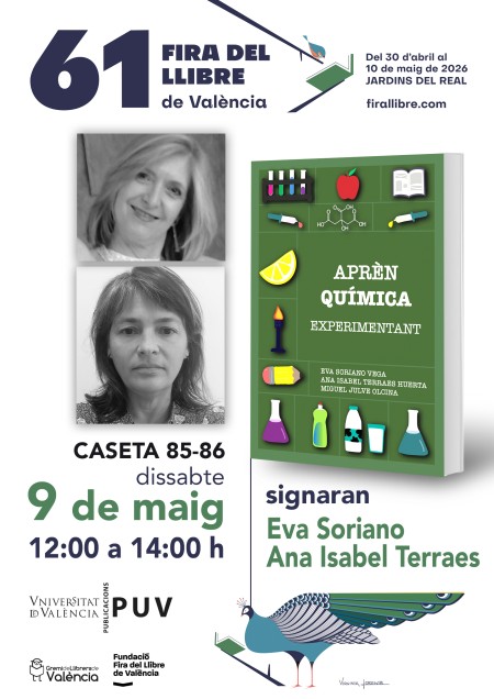 Firma del libro "Aprende química experimentando" en la 61.ª Fira del Llibre de València