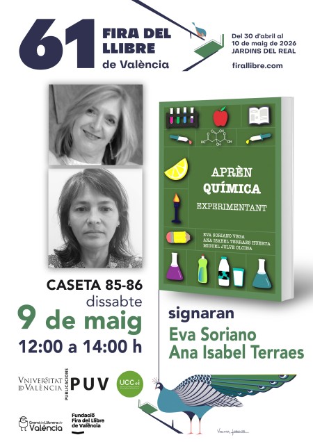 Firma del libro "Aprende química experimentando" en la 61.ª Fira del Llibre de València