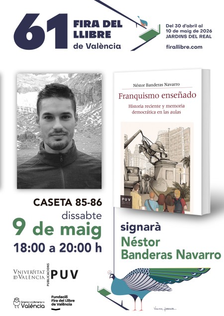 Firma del libro "Franquismo enseñado. Historia reciente y memoria democrática en las aulas" en la 61.ª Fira del Llibre de València