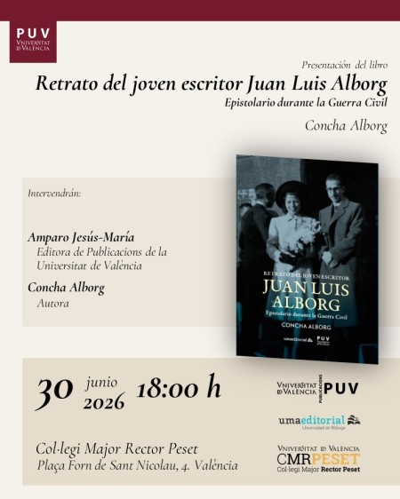 Presentación del libro "Retrato del joven escritor Juan Luis Alborg" en el Col·legi Major Rector Peset - Universitat de València
