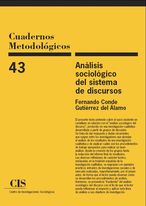 Análisis sociológico del sistema de discursos, de Fernando Conde Gutiérrez del Álamo, nuevo título del CIS