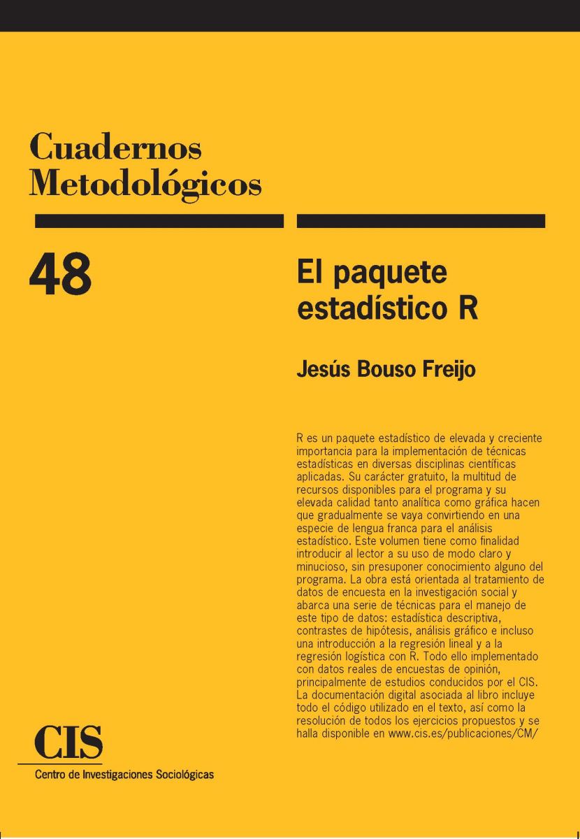 El CIS publica "El paquete estadístico R" de Jesús Bouso Freijo