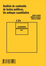 Análisis de contenido de textos políticos. Un enfoque cuantitativo, un nuevo título para la colección Cuadernos Metodológicos del CIS